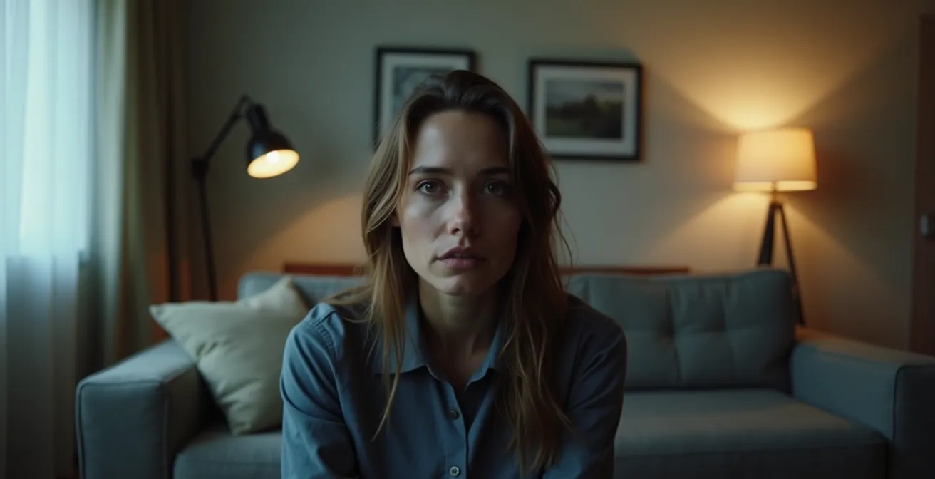 Comparaison visuelle d'un salon avec éclairage purement indirect montrant l'absence de relief et de texture